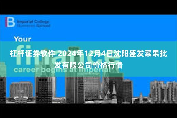 杠杆证券软件 2024年12月4日沈阳盛发菜果批发有限公司价格行情