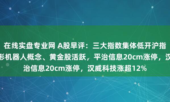 在线实盘专业网 A股早评：三大指数集体低开沪指低开0.11%，人形机器人概念、黄金股活跃，平治信息20cm涨停，汉威科技涨超12%