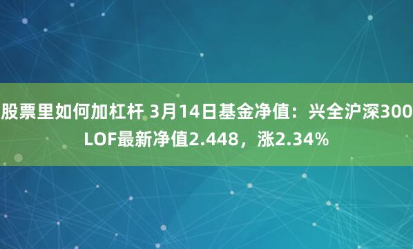 股票里如何加杠杆 3月14日基金净值：兴全沪深300LOF最新净值2.448，涨2.34%